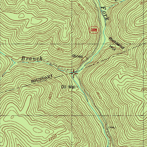 Topographic Map of Trace Branch, KY