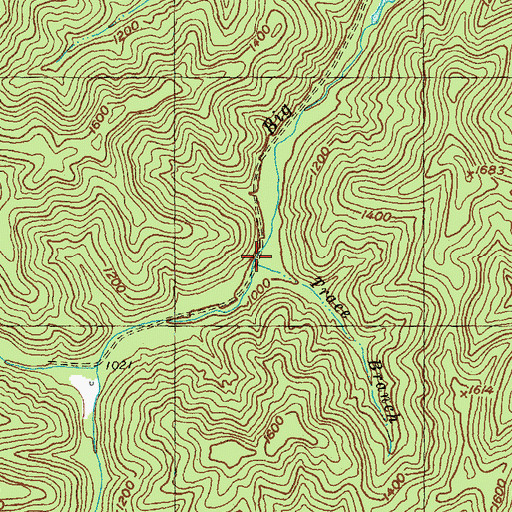 Topographic Map of Trace Branch, KY