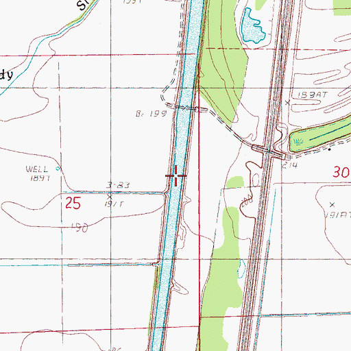 Topographic Map of Madison-Marianna Diversion, AR