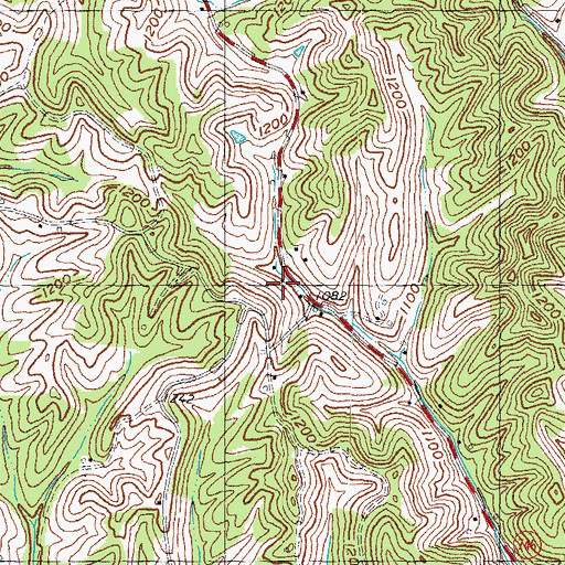 Topographic Map of Trimble Bend School, KY