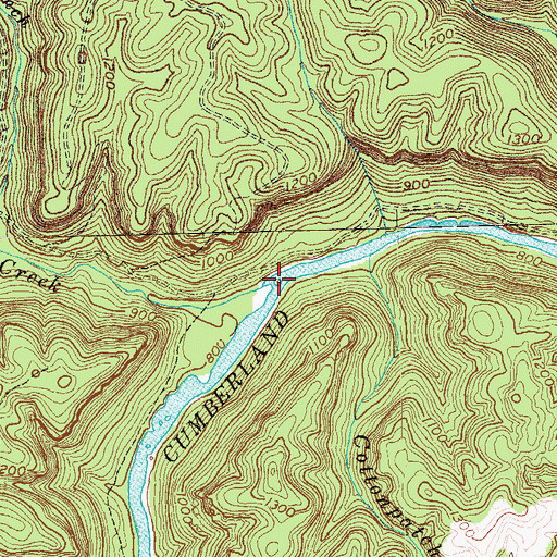 Topographic Map of Troublesome Creek, KY