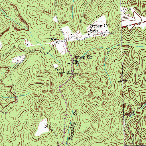 Topographic Map of Troxel Cemetery, KY