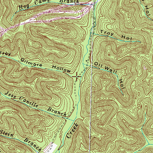 Topographic Map of Troy Gilmore Hollow, KY
