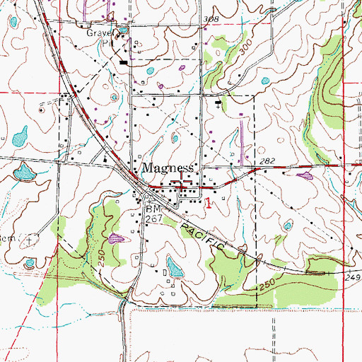 Topographic Map of Magness, AR
