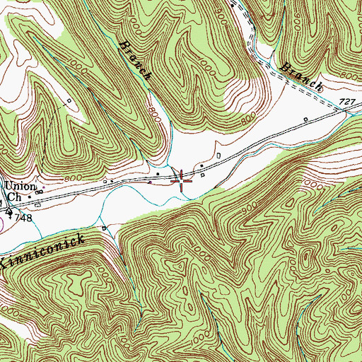 Topographic Map of Trumstock Branch, KY