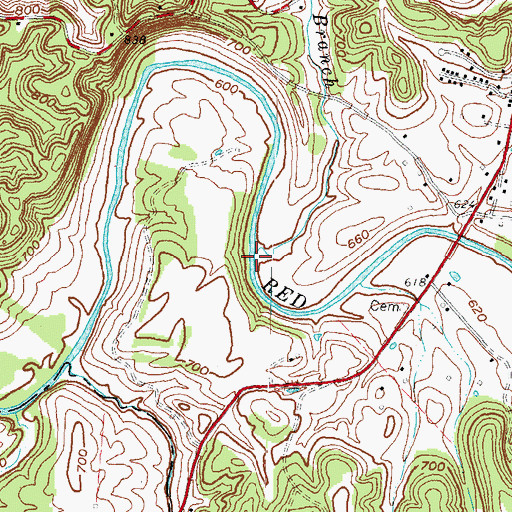 Topographic Map of Tug Branch, KY