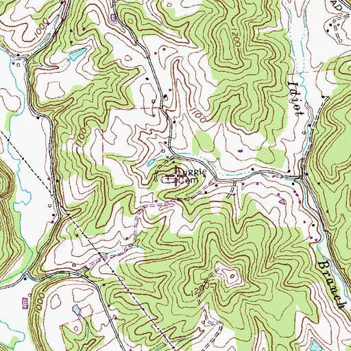 Topographic Map of Tuggle Cemetery, KY