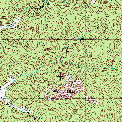 Topographic Map of Tuggle Fork, KY