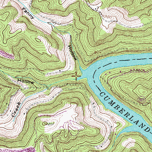 Topographic Map of Turkey Creek, KY