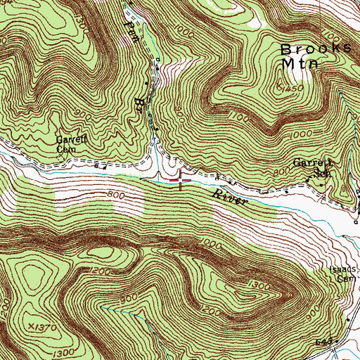 Topographic Map of Turkey Pen Branch, KY