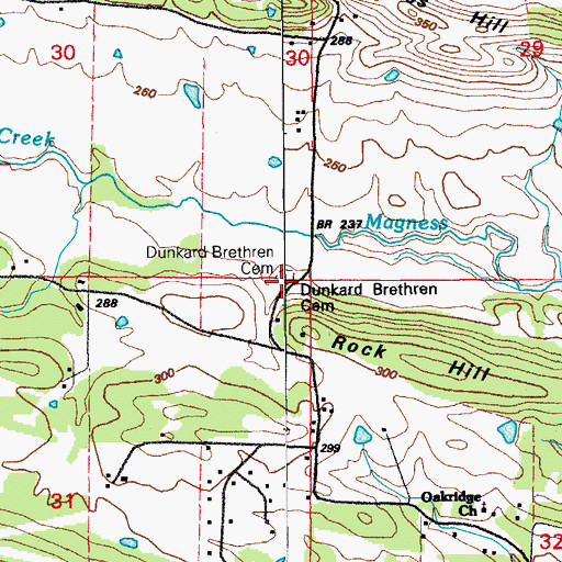 Topographic Map of Magness Chapel, AR