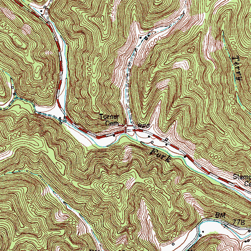 Topographic Map of Turner Cemetery, KY