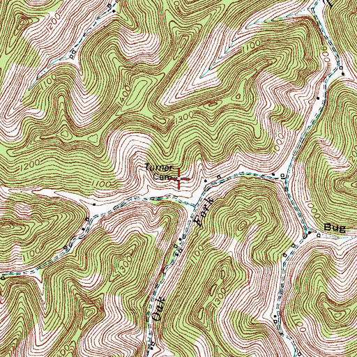 Topographic Map of Turner Cemetery, KY