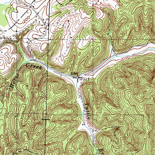 Topographic Map of Tuttle Branch, KY
