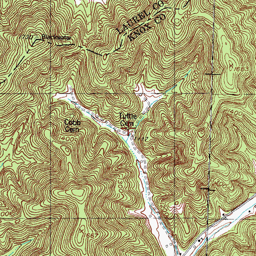 Topographic Map of Tuttle Cemetery, KY