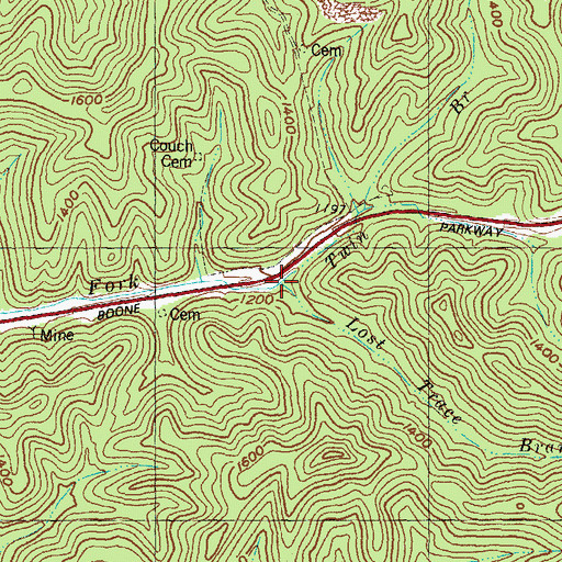 Topographic Map of Twin Branch, KY