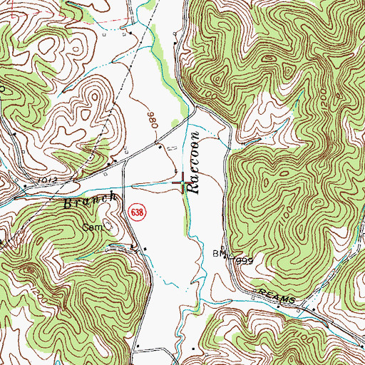 Topographic Map of Twin Branch, KY