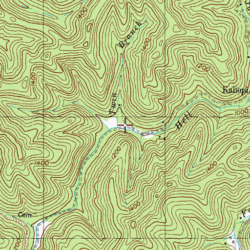 Topographic Map of Twin Branch, KY