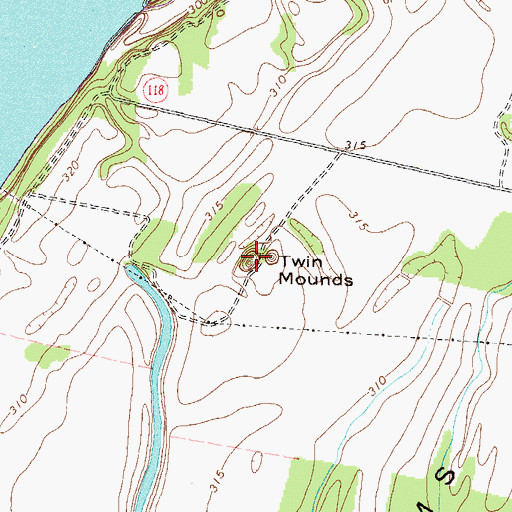 Topographic Map of Twin Mounds, KY