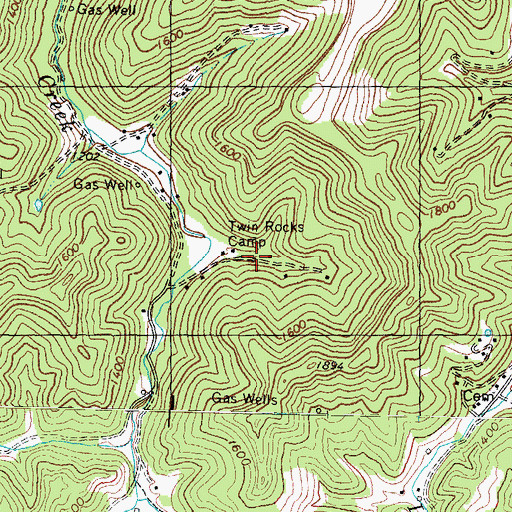 Topographic Map of Twin Rocks Camp, KY