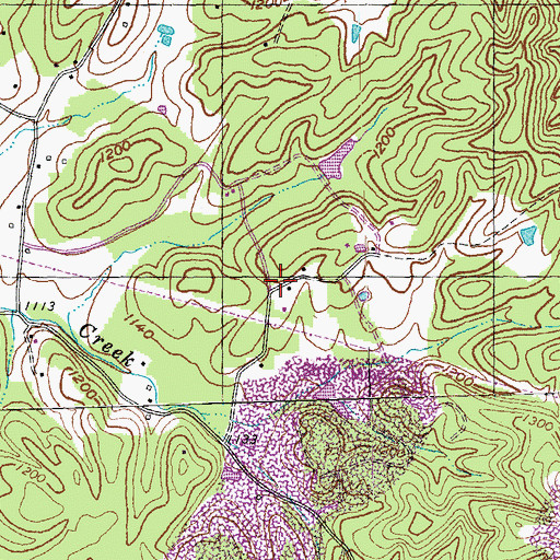 Topographic Map of Tye Town School, KY