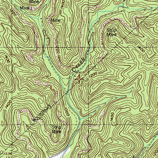 Topographic Map of Ulysses Creek School, KY