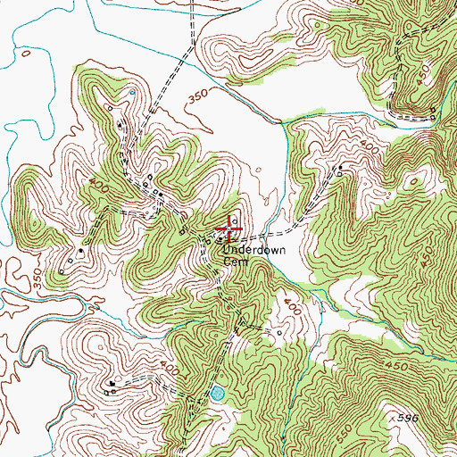 Topographic Map of Underdown Cemetery, KY