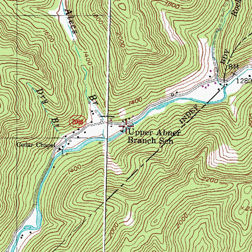 Topographic Map of Upper Abner Branch School, KY