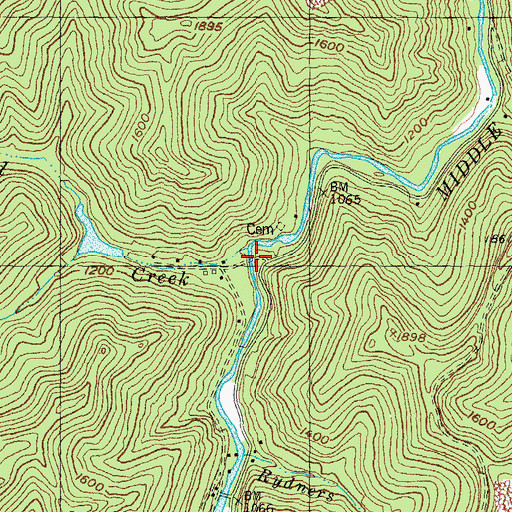 Topographic Map of Upper Bad Creek, KY