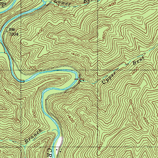 Topographic Map of Upper Bent Branch, KY