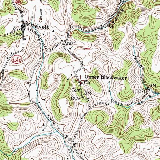Topographic Map of Upper Blackwater Church, KY