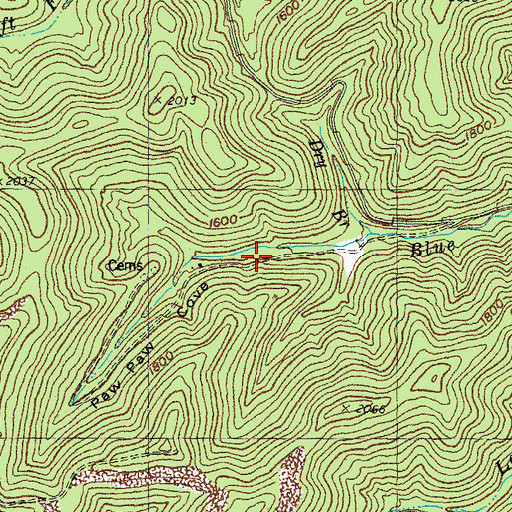 Topographic Map of Upper Blue Hole School, KY