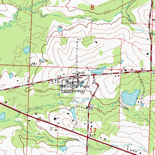 Topographic Map of Magnolia Memorial Park, AR