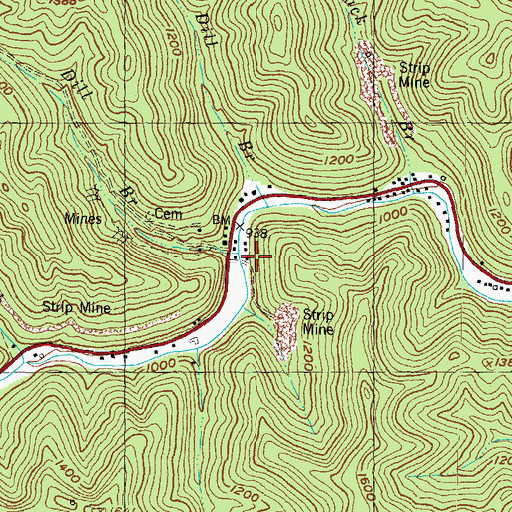Topographic Map of Upper Dill Branch, KY