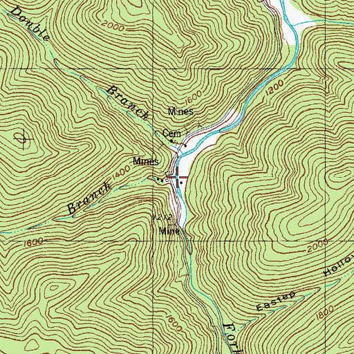 Topographic Map of Upper Double Branch, KY