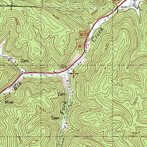 Topographic Map of Upper Elk School, KY