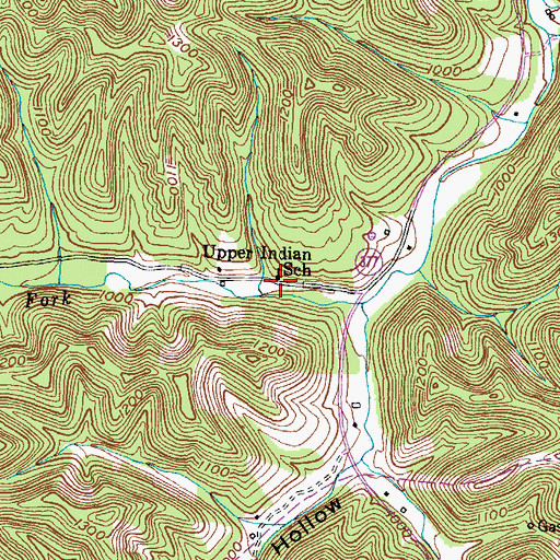 Topographic Map of Upper Indian School, KY