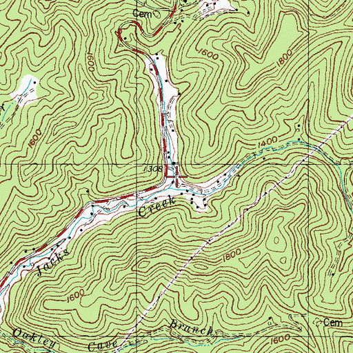 Topographic Map of Upper Jacks Creek School, KY