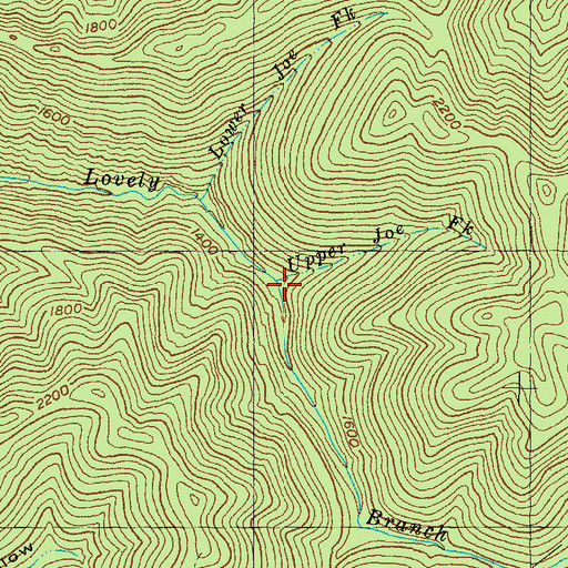 Topographic Map of Upper Joe Fork, KY