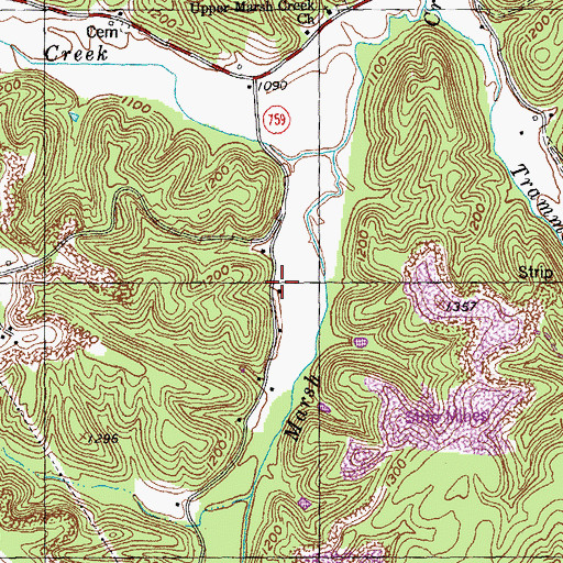 Topographic Map of Upper Marsh Creek School, KY