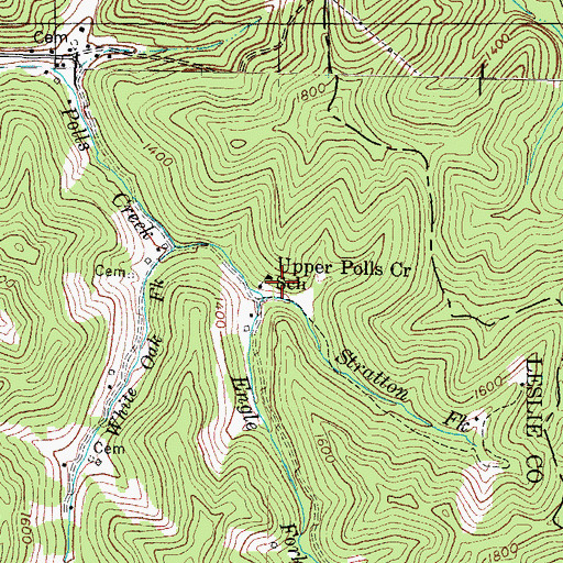Topographic Map of Upper Polls Creek School, KY