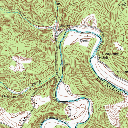 Topographic Map of Upper Sinking Creek, KY