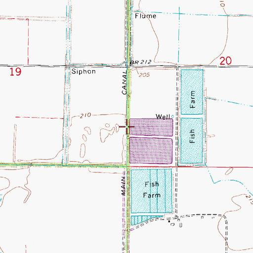 Topographic Map of Main Canal, AR