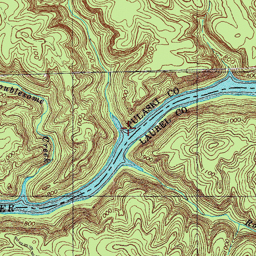 Topographic Map of Upper Troublesome Creek, KY