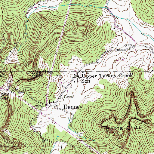 Topographic Map of Upper Turkey Creek School, KY