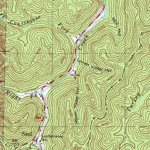 Topographic Map of Upper Violet Hollow, KY