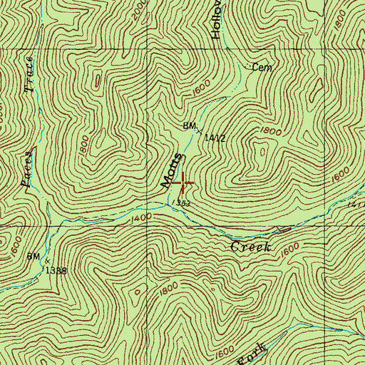 Topographic Map of Upper White Oak School, KY