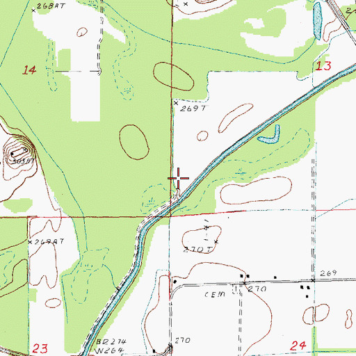 Topographic Map of Main Canal, AR