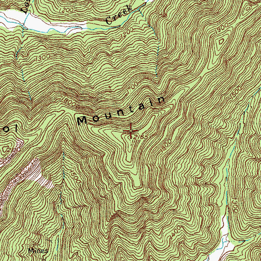 Topographic Map of Vanderpool Mountain, KY