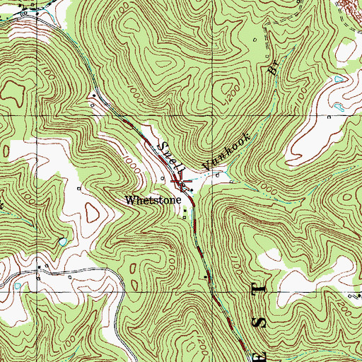 Topographic Map of Vanhook Branch, KY